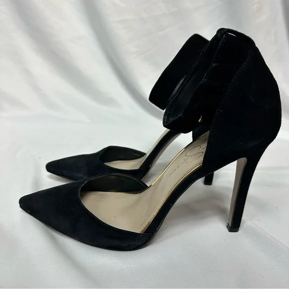 JESSICA Simpson Suede Heels I Black I Size 8.5M - Picture 2 of 6
